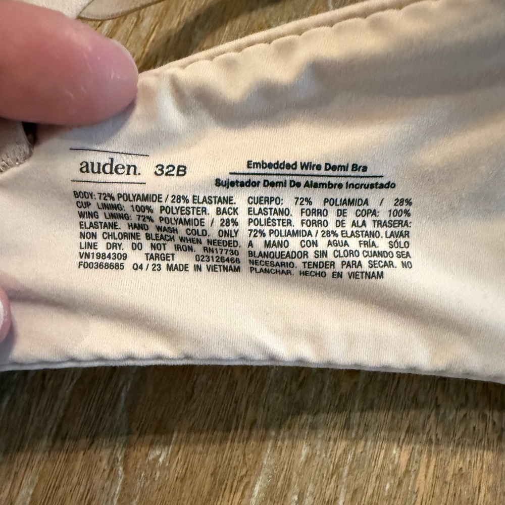 NWT AUDEN Demi Coverage Lightly Lined Underwire Bra Women’s Size 32B - Picture 6 of 8